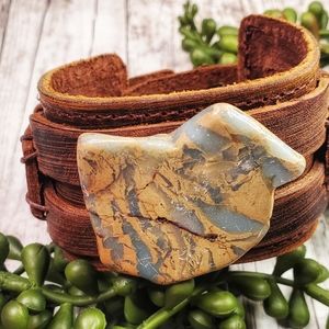 Aqua Terra weathered leather bracelet unisex